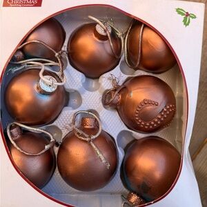 Copper painted ball Ornaments Set letter “s”